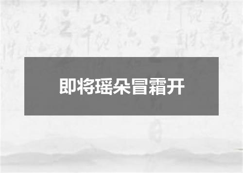 即将瑶朵冒霜开