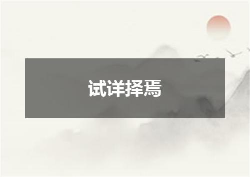 试详择焉