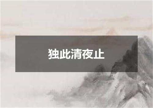 独此清夜止