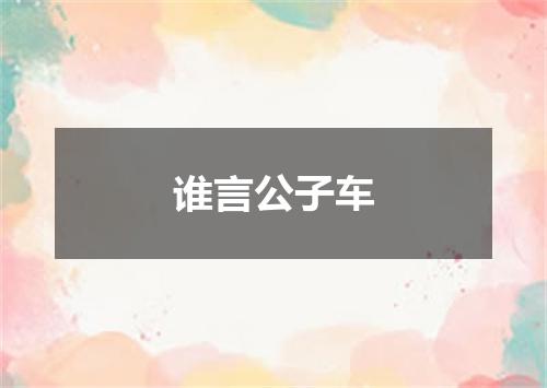 谁言公子车