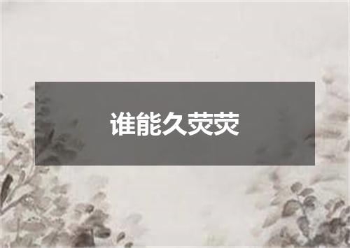 谁能久荧荧