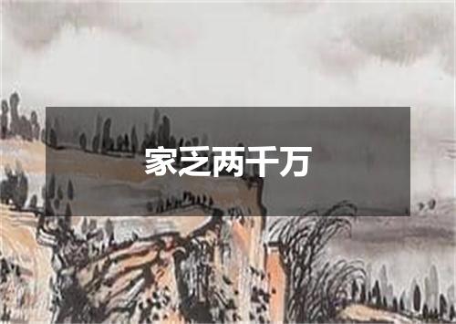 家乏两千万