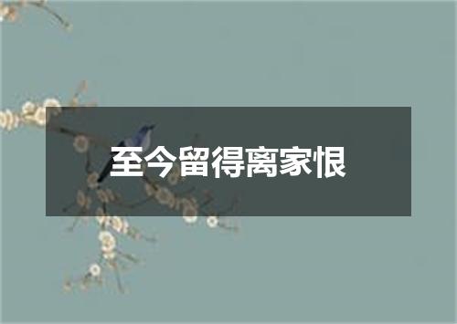 至今留得离家恨