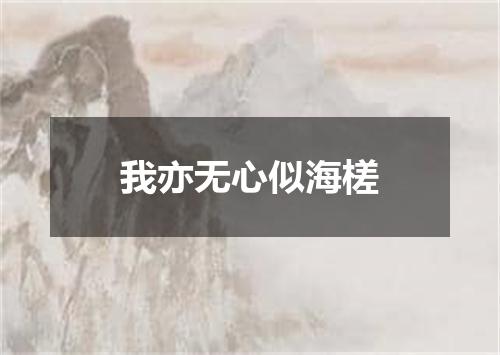 我亦无心似海槎