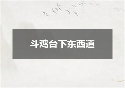 斗鸡台下东西道