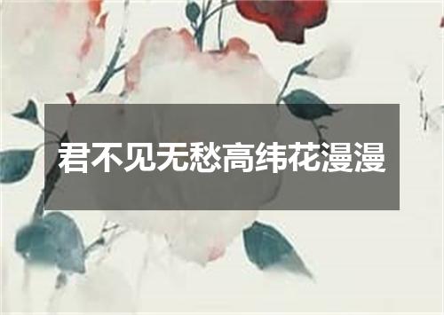 君不见无愁高纬花漫漫