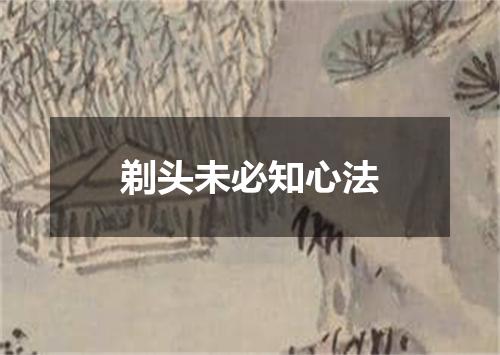 剃头未必知心法