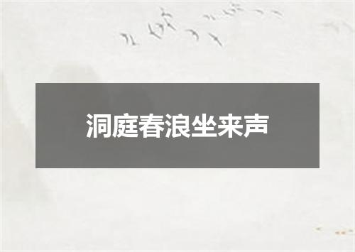 洞庭春浪坐来声