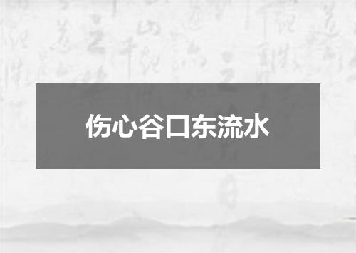 伤心谷口东流水