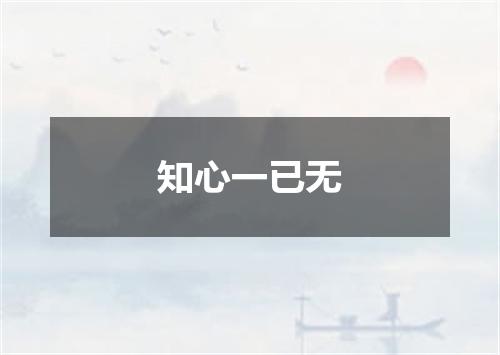 知心一已无