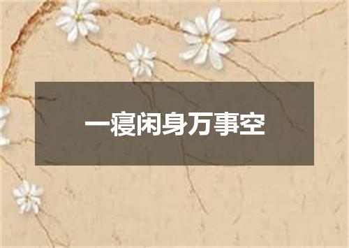 一寝闲身万事空