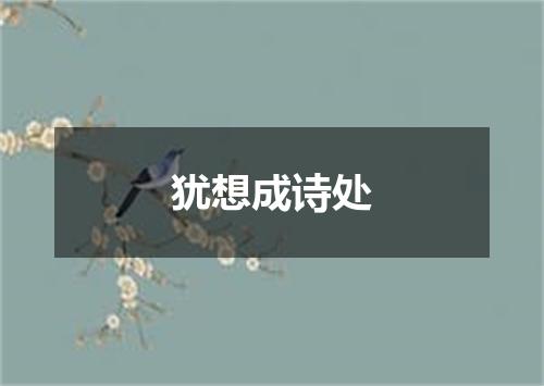 犹想成诗处