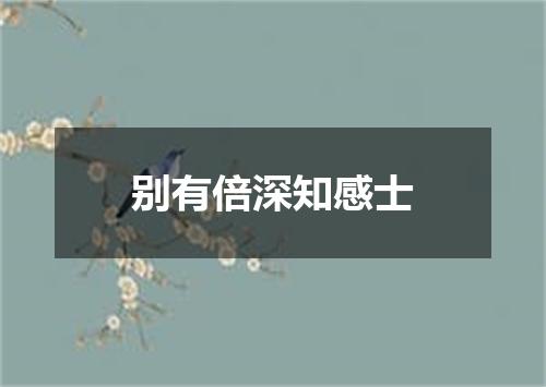 别有倍深知感士