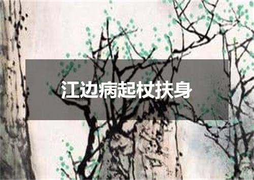 江边病起杖扶身