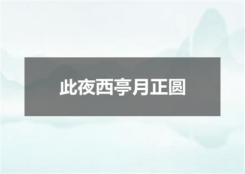 此夜西亭月正圆