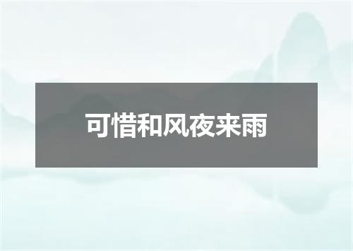 可惜和风夜来雨
