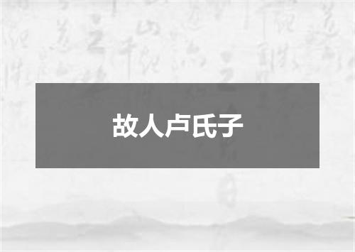 故人卢氏子