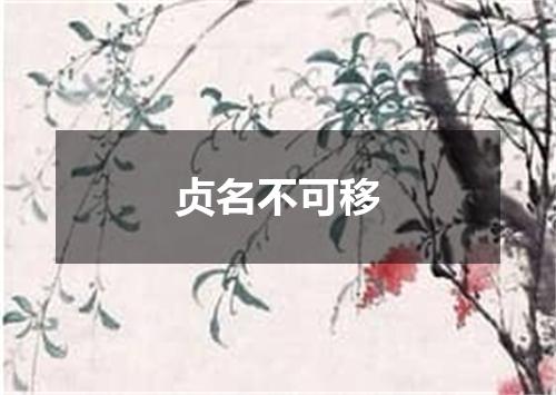 贞名不可移