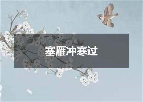 塞雁冲寒过