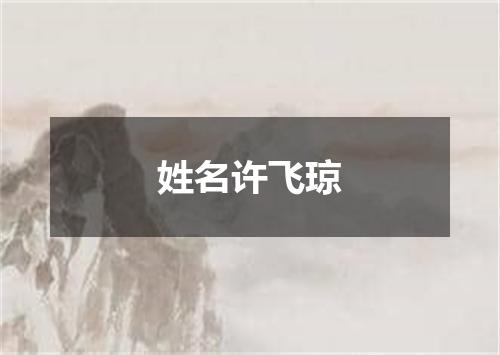 姓名许飞琼