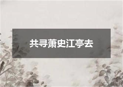 共寻萧史江亭去