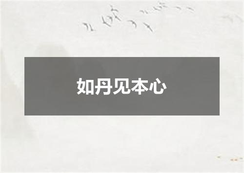 如丹见本心