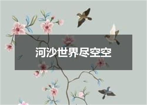 河沙世界尽空空