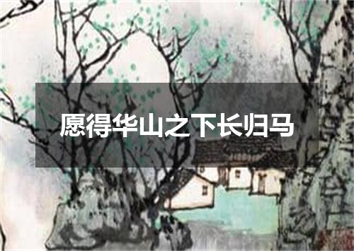 愿得华山之下长归马
