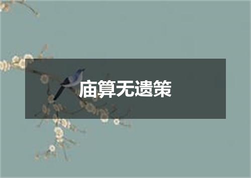 庙算无遗策