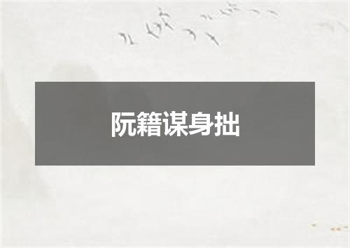 阮籍谋身拙