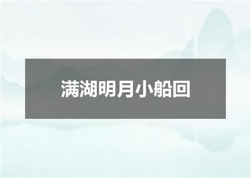 满湖明月小船回