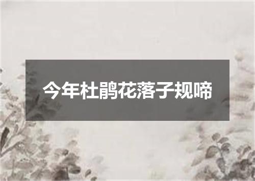 今年杜鹃花落子规啼