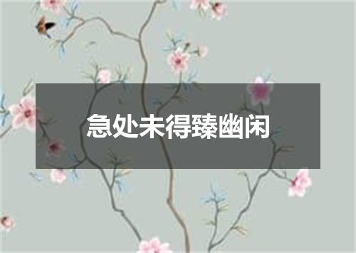 急处未得臻幽闲