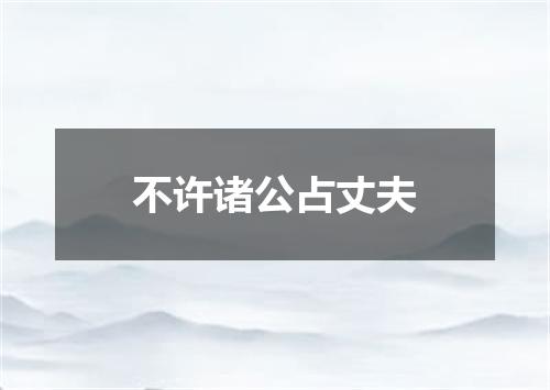 不许诸公占丈夫