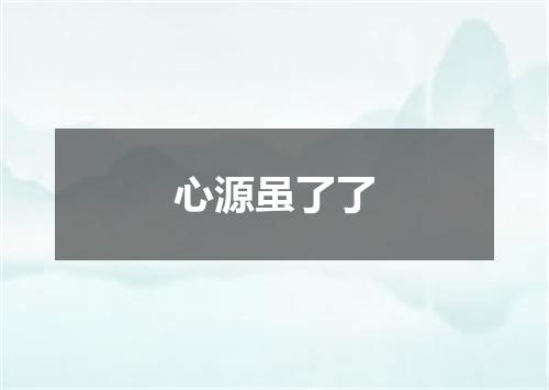 心源虽了了