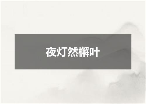 夜灯然檞叶