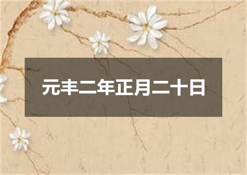 元丰二年正月二十日