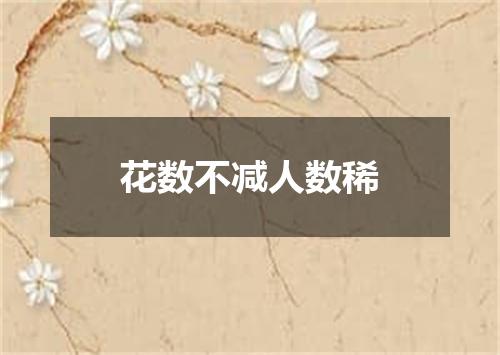 花数不减人数稀