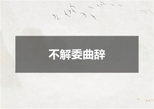 不解委曲辞
