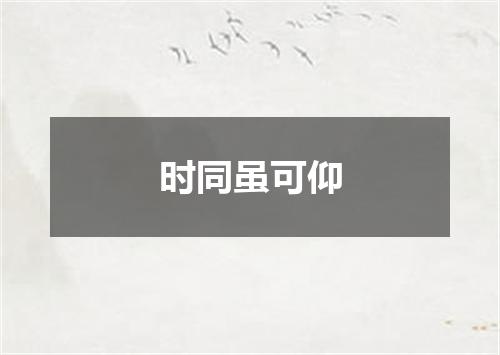 时同虽可仰