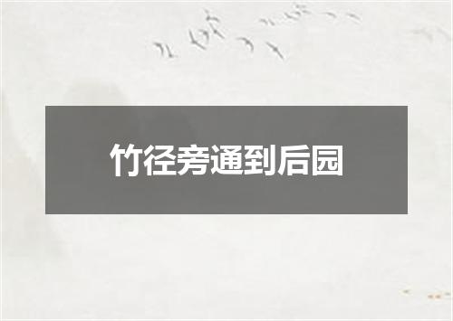 竹径旁通到后园
