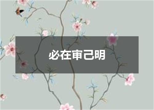 必在审己明