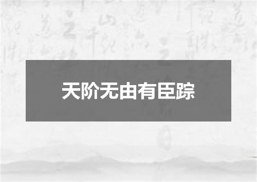 天阶无由有臣踪