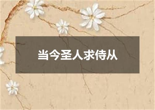 当今圣人求侍从