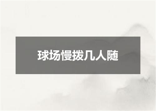 球场慢拨几人随
