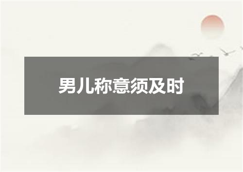 男儿称意须及时