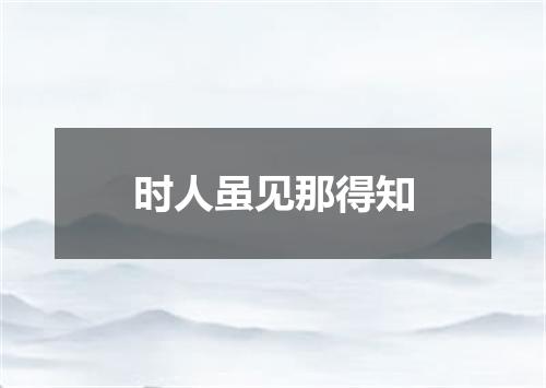 时人虽见那得知