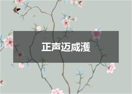 正声迈咸濩
