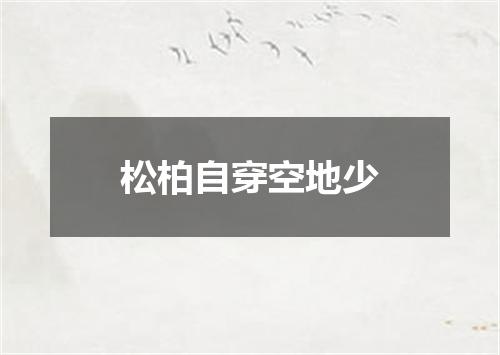 松柏自穿空地少