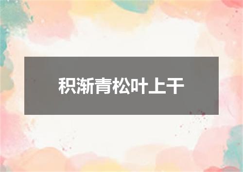 积渐青松叶上干